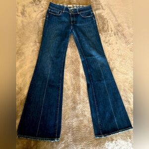 Women's Paige Hidden Hills Blue Flared Jeans